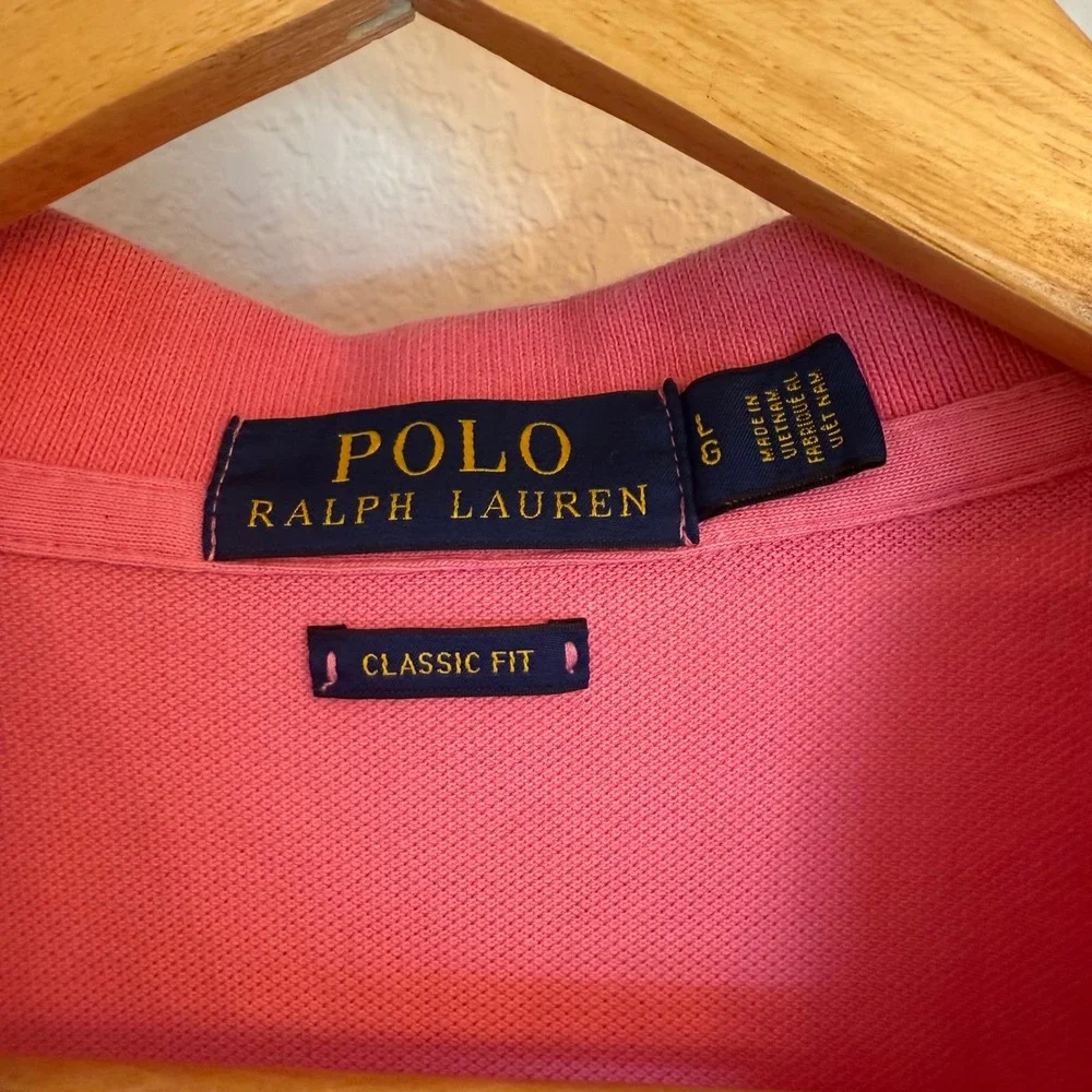 Polo Ralph Lauren Polo Shirt Mens Large Pink Classic Fit‎ Short Sleeve Pony Logo